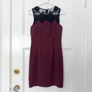 Black and Burgundy Cocktail Dress